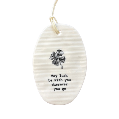 Porcelain Oval Hanging Tag
