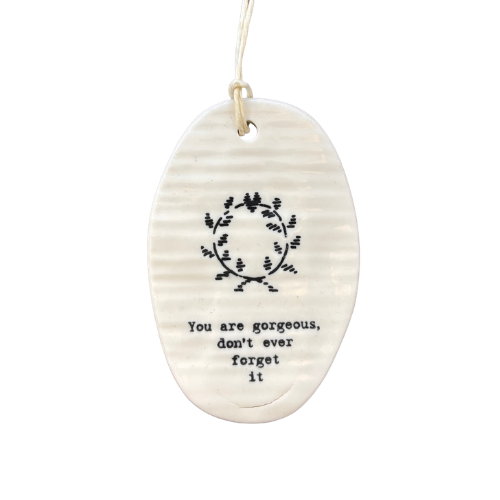 Porcelain Oval Hanging Tag