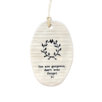 Porcelain Oval Hanging Tag