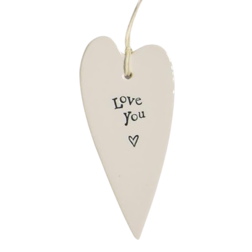 Hanging Porcelain Heart