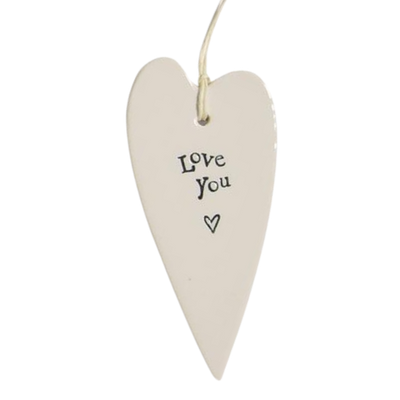 Hanging Porcelain Heart