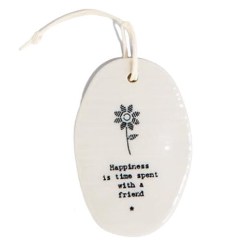 Porcelain Oval Hanging Tag