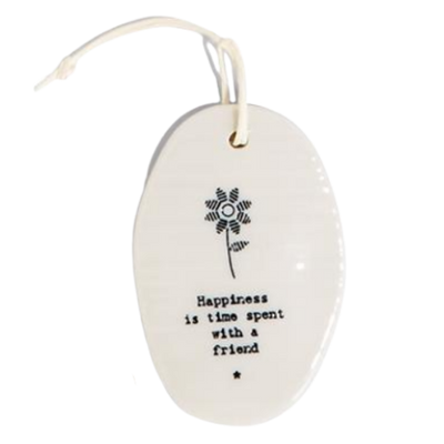 Porcelain Oval Hanging Tag