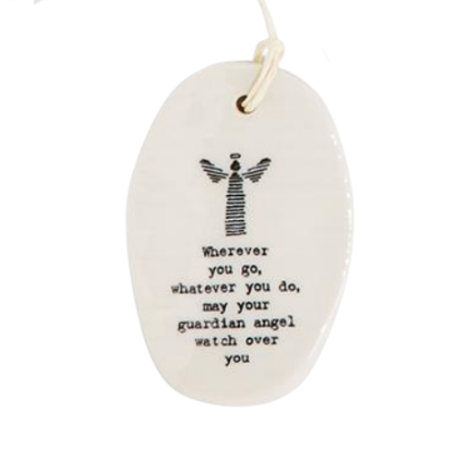Porcelain Oval Hanging Tag