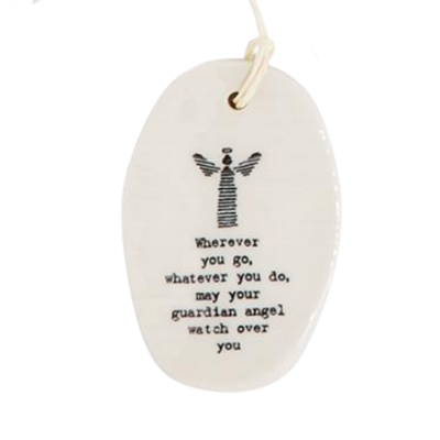 Porcelain Oval Hanging Tag