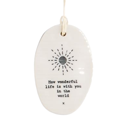 Porcelain Oval Hanging Tag