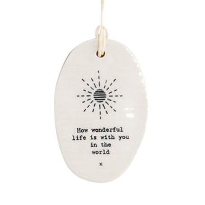 Porcelain Oval Hanging Tag