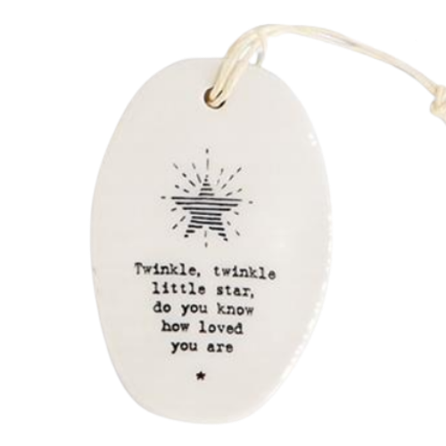 Porcelain Oval Hanging Tag