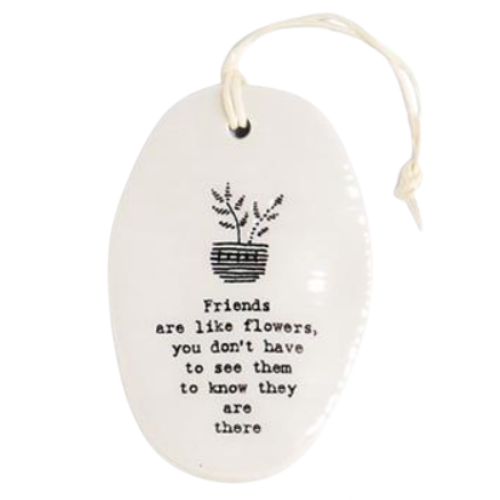 Porcelain Oval Hanging Tag