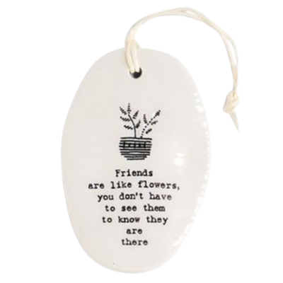 Porcelain Oval Hanging Tag