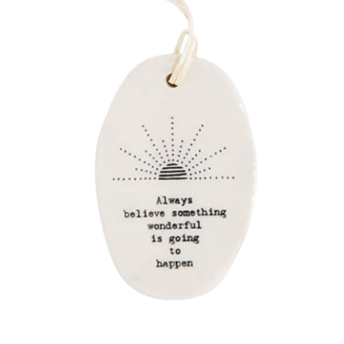 Porcelain Oval Hanging Tag