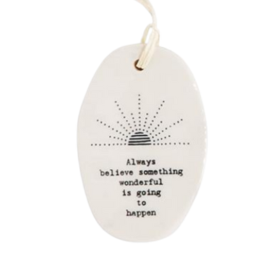 Porcelain Oval Hanging Tag