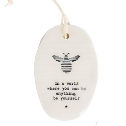 Porcelain Oval Hanging Tag