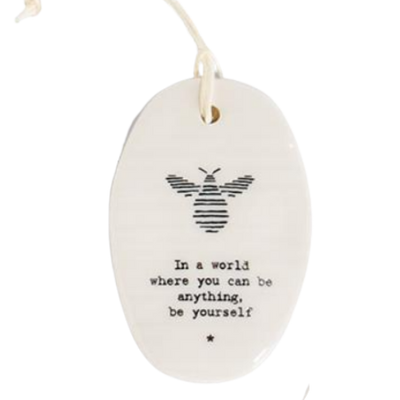 Porcelain Oval Hanging Tag