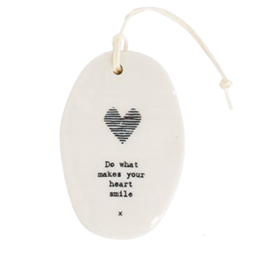 Porcelain Oval Hanging Tag