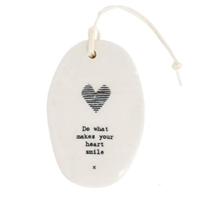 Porcelain Oval Hanging Tag