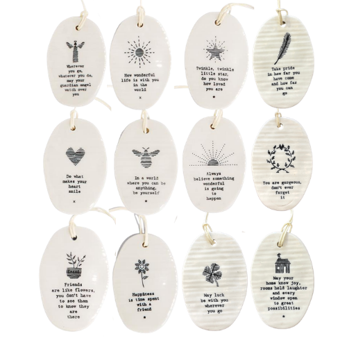 Porcelain Oval Hanging Tag