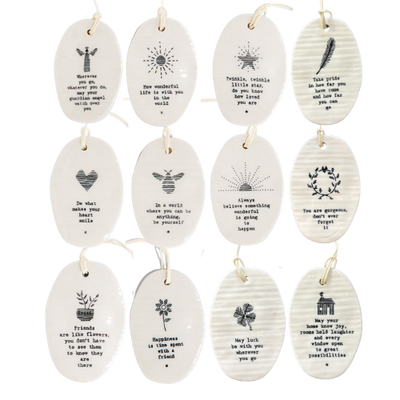 Porcelain Oval Hanging Tag