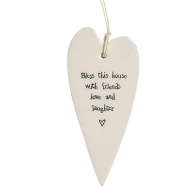 Hanging Porcelain Heart