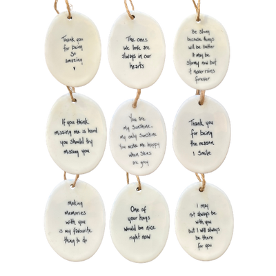 Oval Porcelain Tag