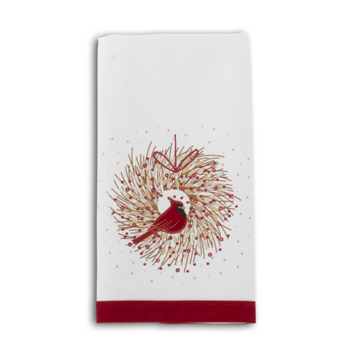 Cardinal Wreath Tea Towel