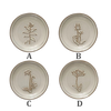 Floral Embossed Stoneware Dish