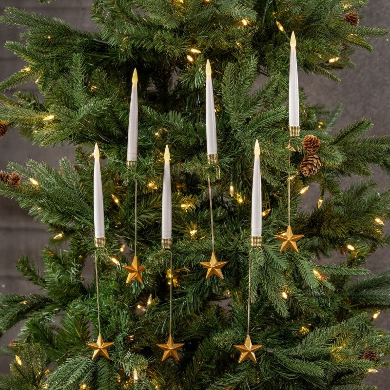 LED Candles with Hanging Stars
