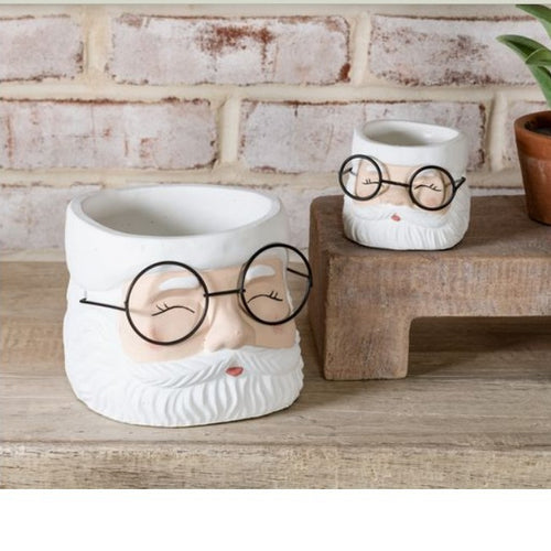 Cement Santa Pot, large