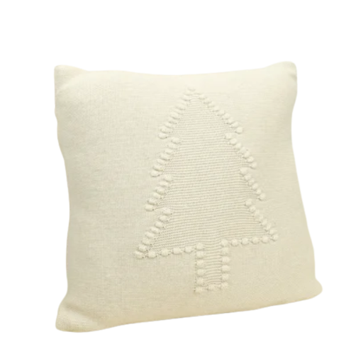 Crochet Tree Pillow, beige