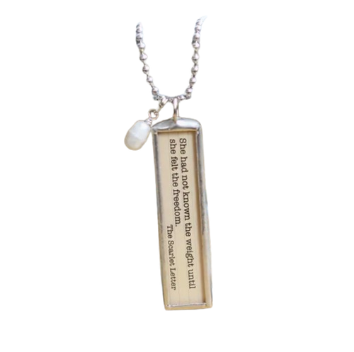 Literary Quote Necklace, felt the freedom