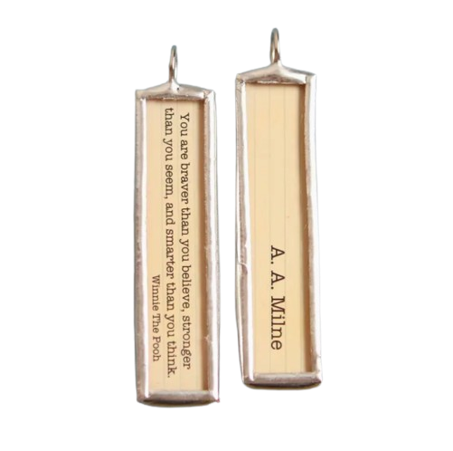 Literary Quote Necklace - Braver Than You Believe