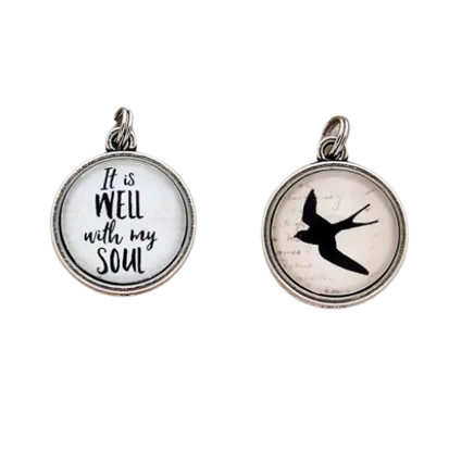 Charm Necklace - "It is Well"
