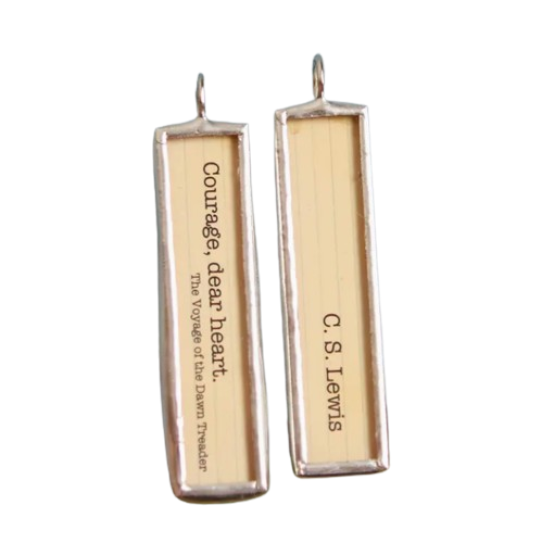 Literary Quote Necklace - Courage Dear Heart