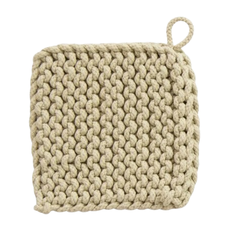 Crocheted Pot Holder, pastel green