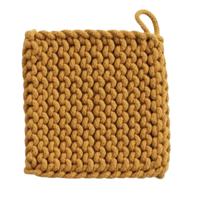 Crocheted Pot Holder, mustard