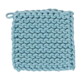 Crocheted Pot Holder, aqua blue