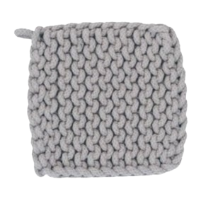 Crocheted Pot Holder, light grey