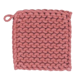 Crocheted Pot Holder, coral