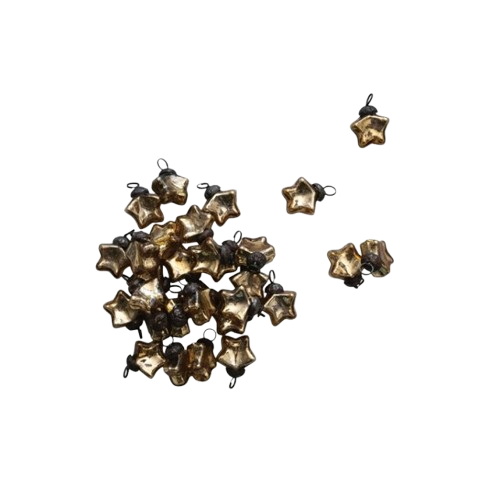 Glass Star Ornaments in Kraft Box, gold