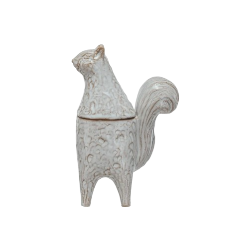 Stoneware Squirrel Jar