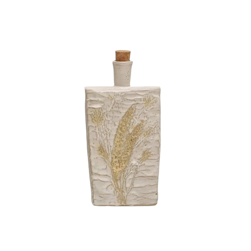Embossed Stoneware Bottle, wheat