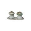 Stoneware Mushroom Salt and Pepper Shakers with Tray