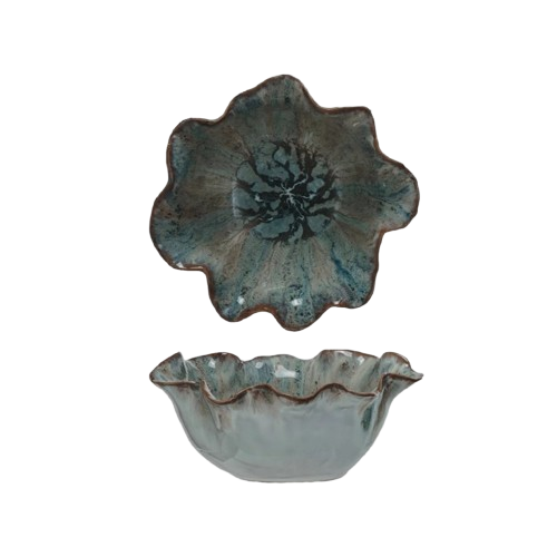 Stoneware Ruffled Bowl