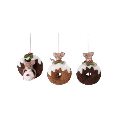 Felt Donut Mouse Ornament
