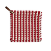 Crocheted Pot Holder, red striped