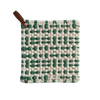 Crocheted Pot Holder, green checkered
