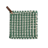 Crocheted Pot Holder, green striped