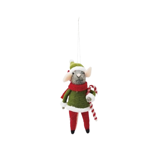 Felt Mouse/Candy Cane Ornament