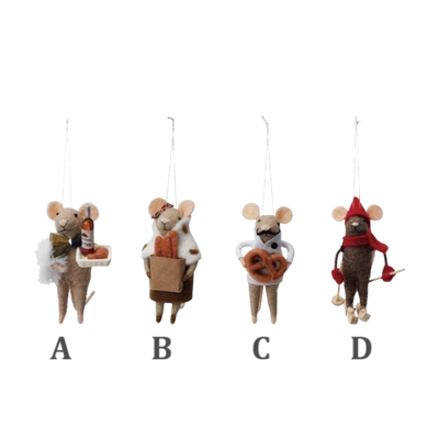 Felt Foodie Mouse Ornament