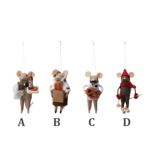 Felt Foodie Mouse Ornament